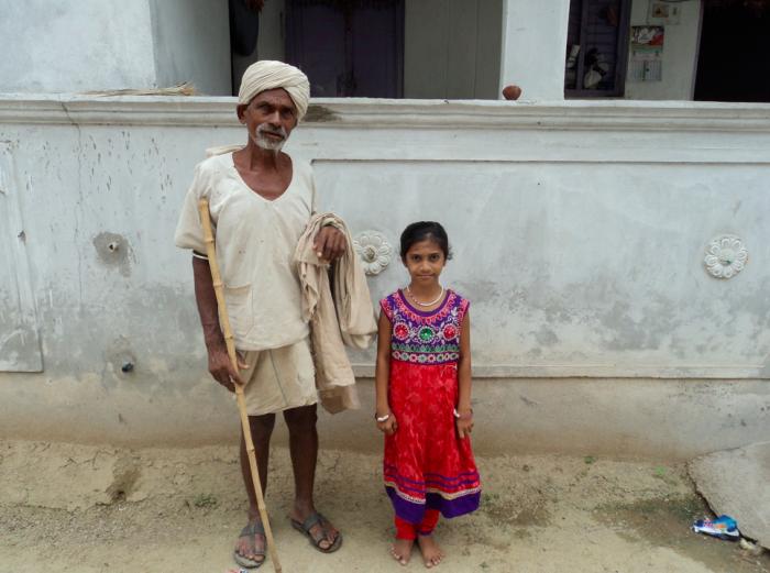Poojatha and grandfather